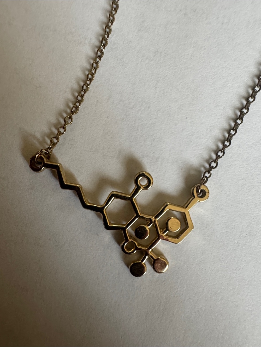 Gold Tone cannabis Molecule  Pendant Necklace - Women Jewelry